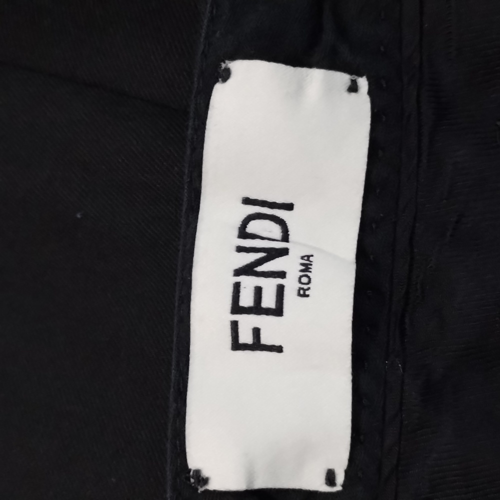 FENDI Wool Blend Slit Wide Leg Flat Front Trouser High Rise Pants - Picture 3 of 7